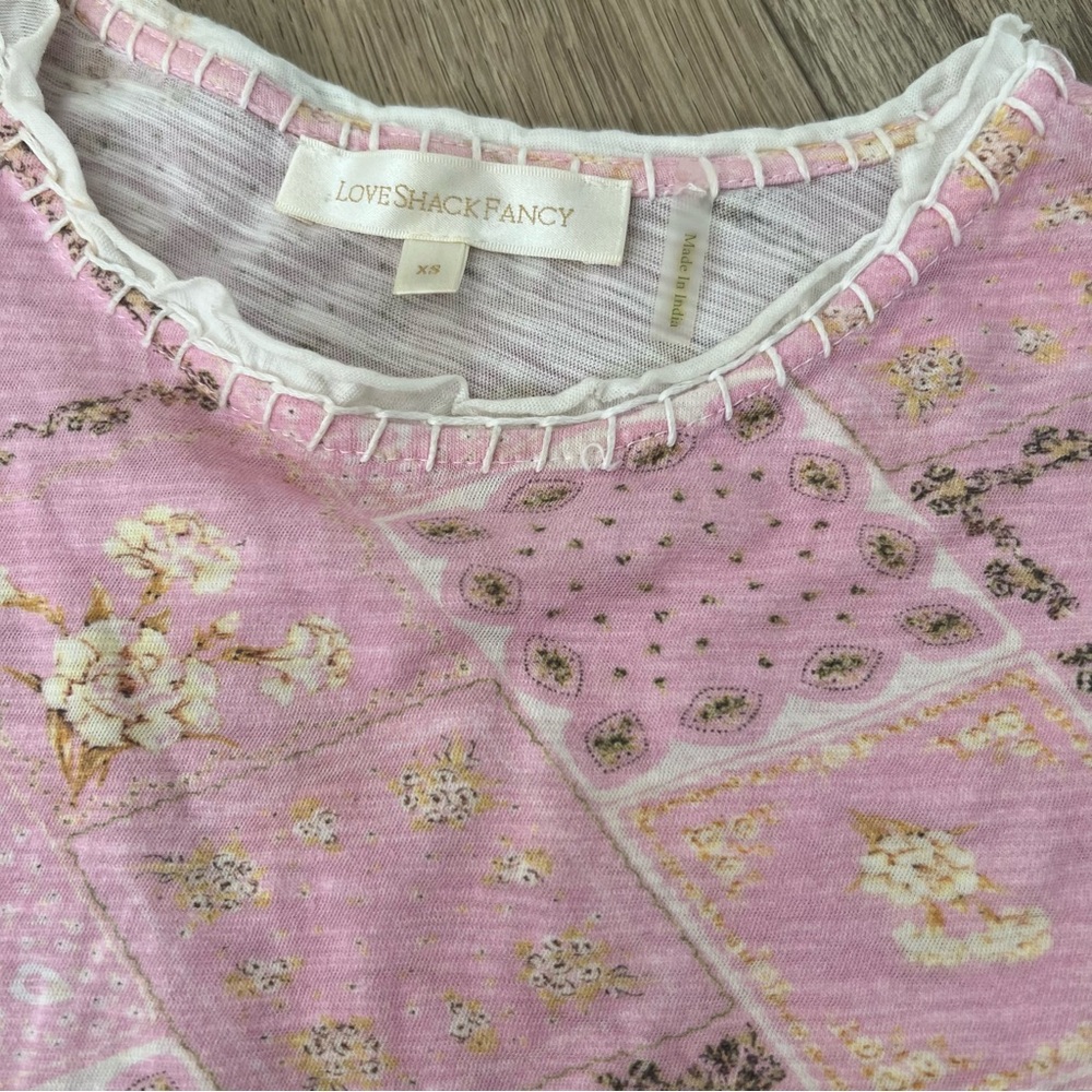 Loveshackfancy Patchwork Pink Crop Tank - image 4